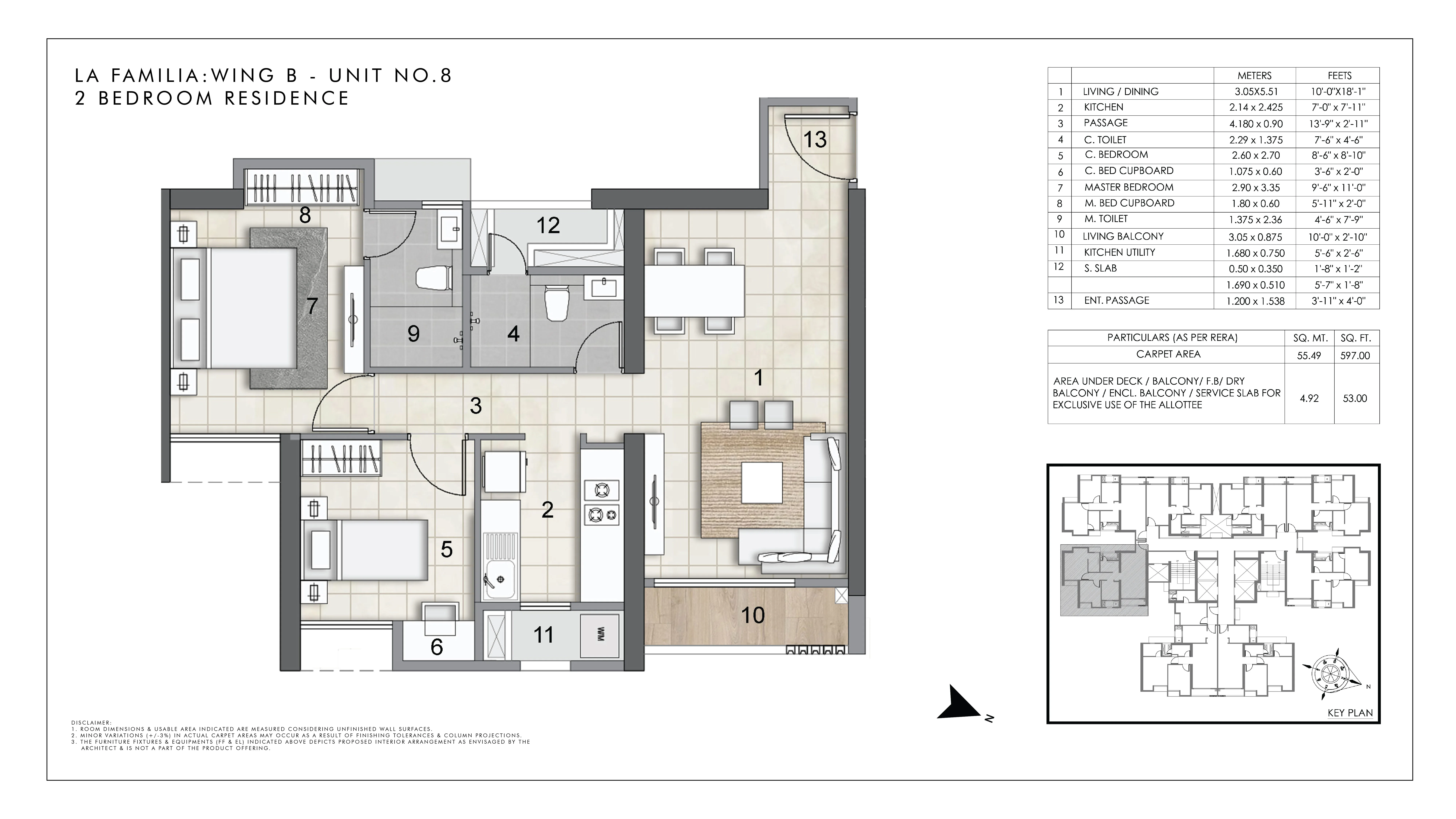 2 BHK 650 floor plan
